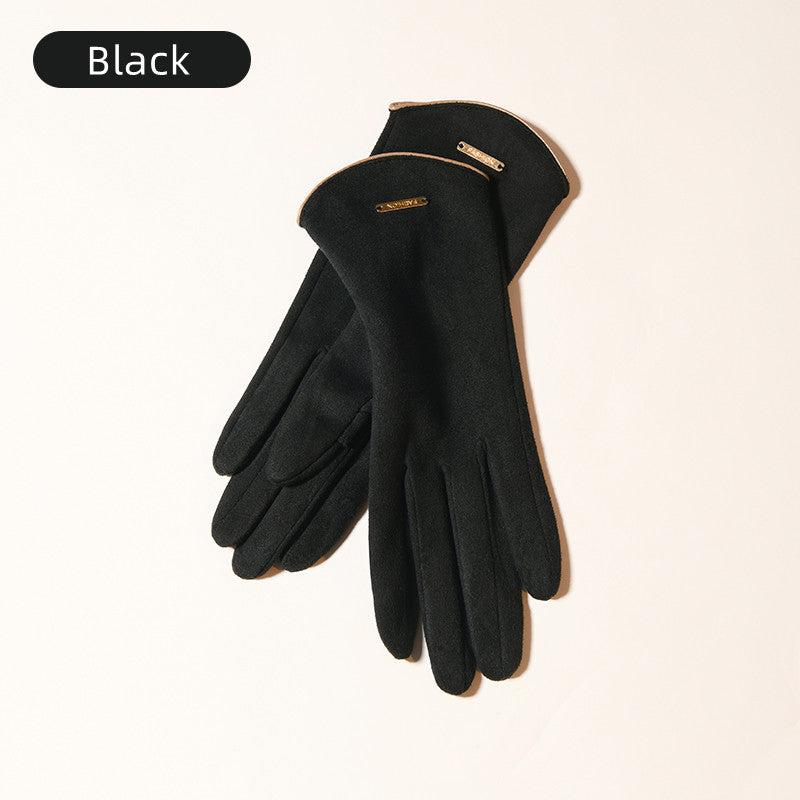 Men's Winter Thin Windproof Fingertip Gloves for Snow