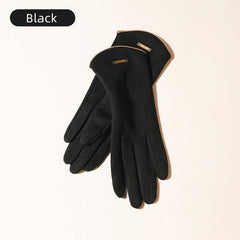 Men's Winter Thin Windproof Fingertip Gloves for Snow