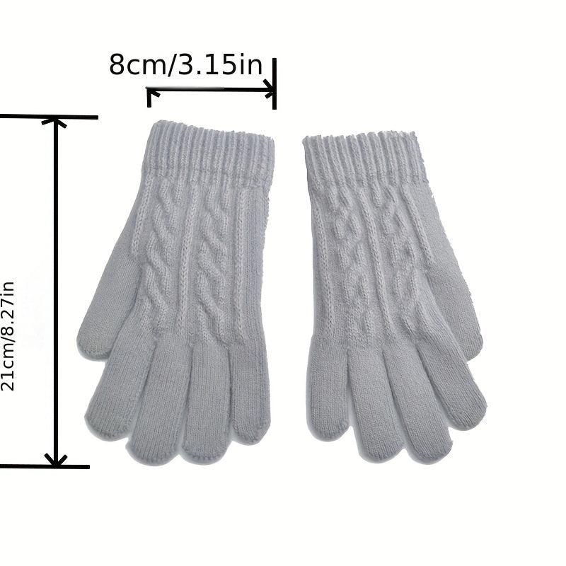 Men's Knitted Plus Velvet Warm Gloves - Autumn Winter