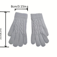 Men's Knitted Plus Velvet Warm Gloves - Autumn Winter