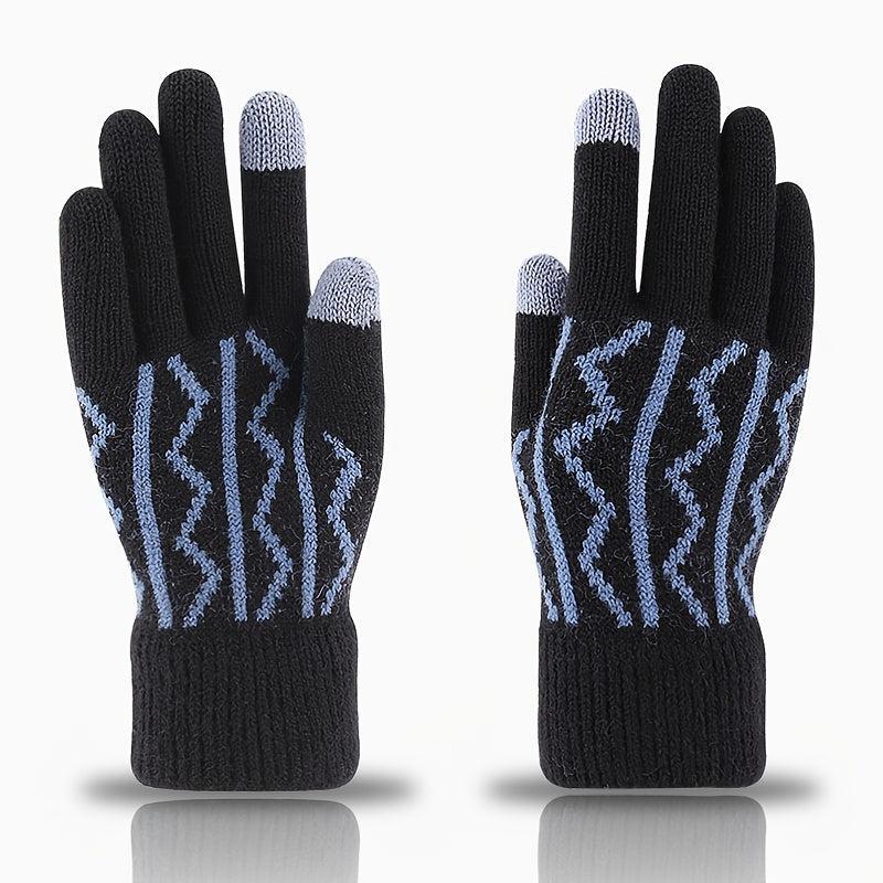 Warm Fleece Split Finger Men's Gloves Winter Touch Screen Cold Proof