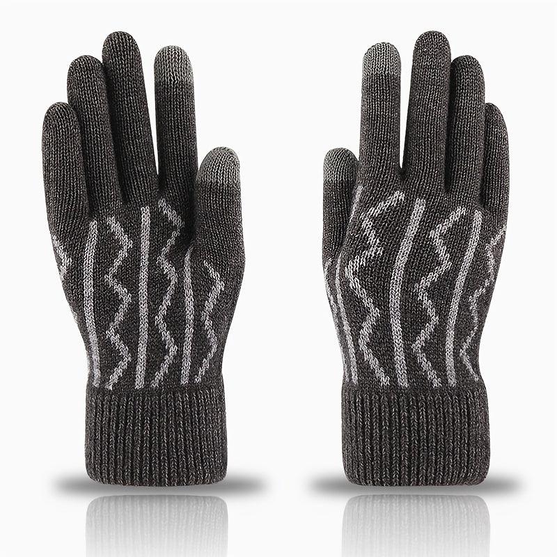 Warm Fleece Split Finger Men's Gloves Winter Touch Screen Cold Proof