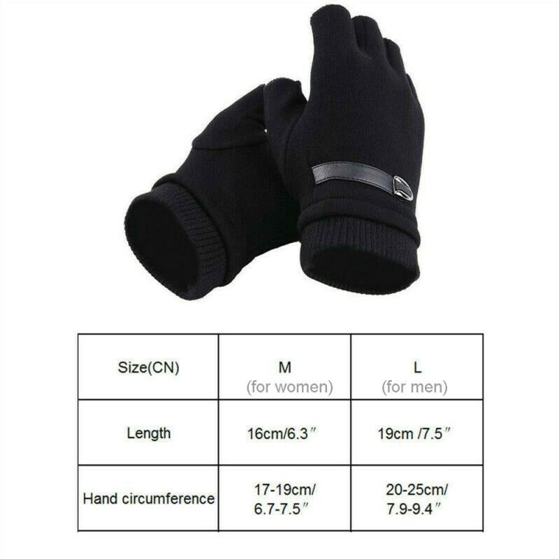 Mens Thermal Fingerless Knitted Winter Gloves