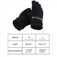 Mens Thermal Fingerless Knitted Winter Gloves
