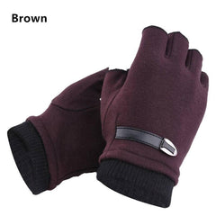 Mens Thermal Fingerless Knitted Winter Gloves