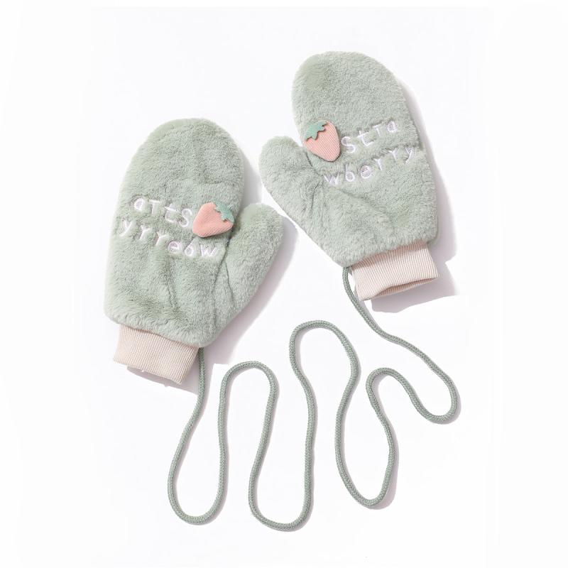 Couples Cartoon Strawberry Windproof Warm Gloves Winter Cold Weather