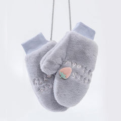 Couples Cartoon Strawberry Windproof Warm Gloves Winter Cold Weather
