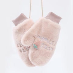 Couples Cartoon Strawberry Windproof Warm Gloves Winter Cold Weather