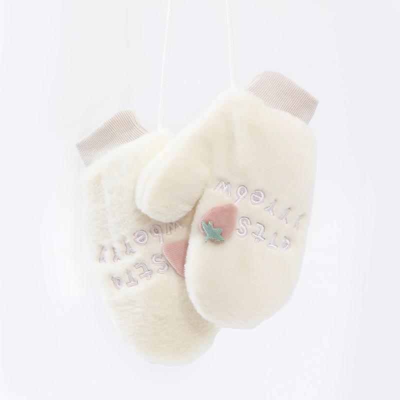Couples Cartoon Strawberry Windproof Warm Gloves Winter Cold Weather