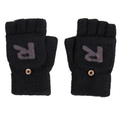 Men's Winter R Letter Knitted Fleece Gloves