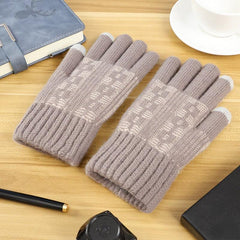 Men's Winter Double-Layer Knitted Riding Gloves