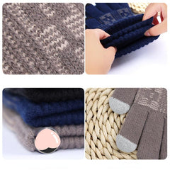 Men's Winter Double-Layer Knitted Riding Gloves