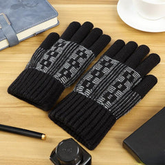 Men's Winter Double-Layer Knitted Riding Gloves