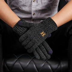 Men's Winter Double Layer Thick Knitted Gloves