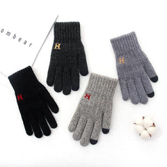 Men's Winter Double Layer Thick Knitted Gloves