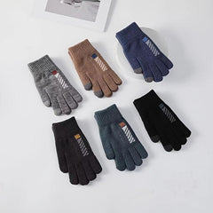 Men's Winter Touch Screen Gloves Warm Cold Knitted Wool Cycling Glove