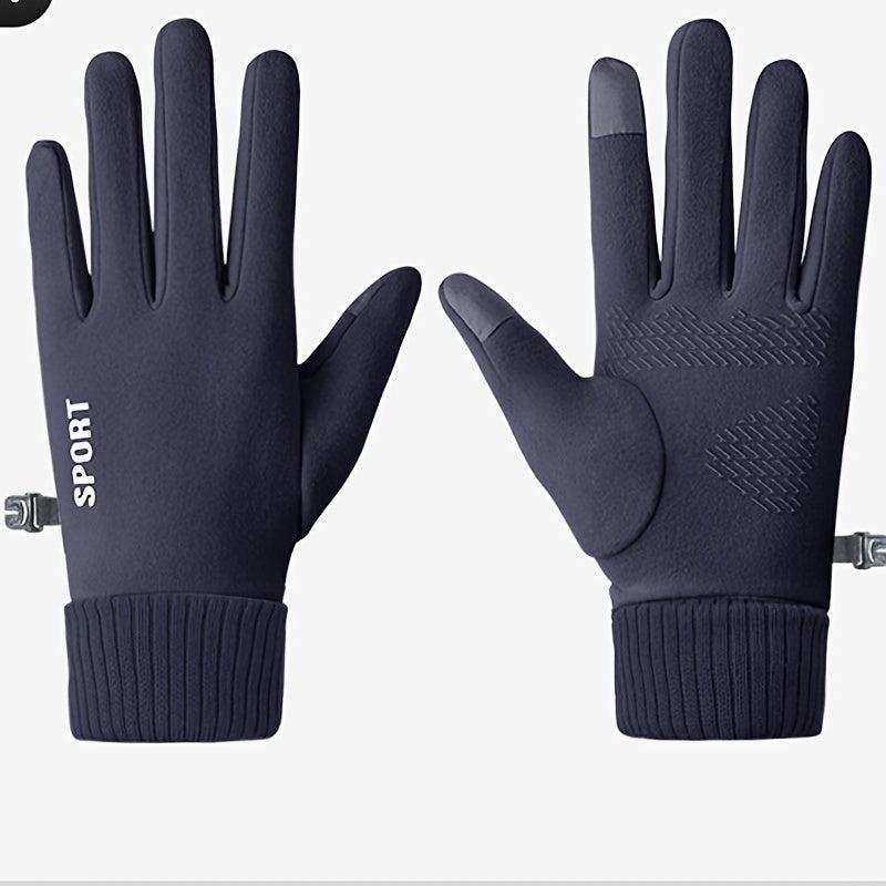 Men's Winter Cycling Gloves Fleece Touch Screen Waterproof Non slip