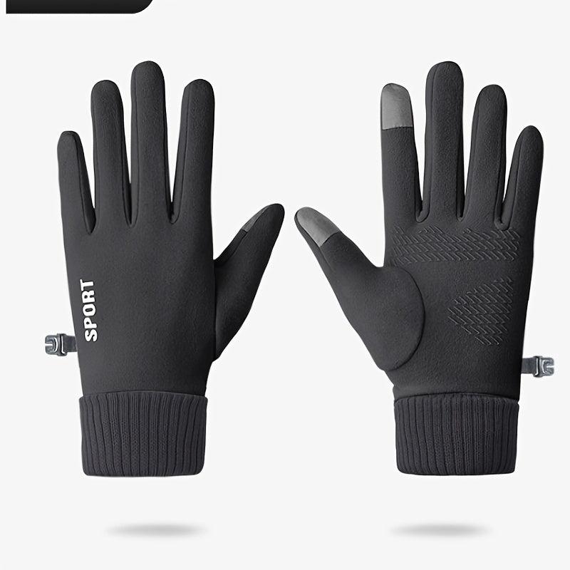 Men's Winter Cycling Gloves Fleece Touch Screen Waterproof Non slip