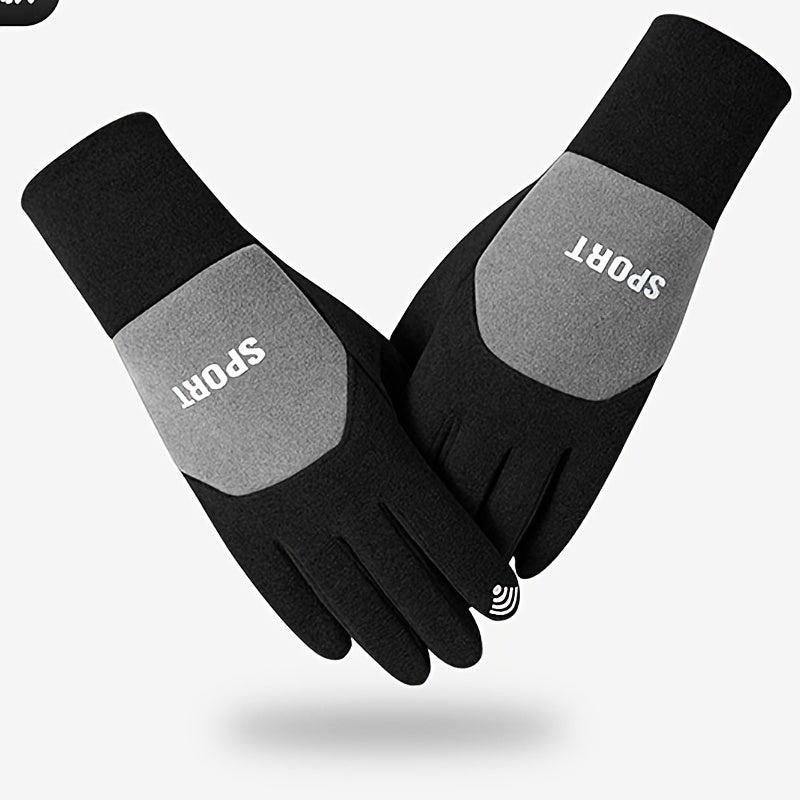 Men's Winter Cycling Gloves Fleece Touch Screen Waterproof Non slip