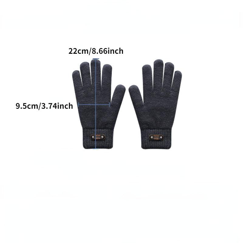 Men's Winter Double Layer Knitted Gloves Riding Gloves