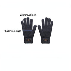 Men's Winter Double Layer Knitted Gloves Riding Gloves