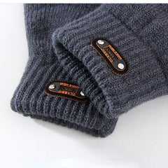 Men's Winter Double Layer Knitted Gloves Riding Gloves