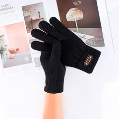 Men's Winter Double Layer Knitted Gloves Riding Gloves
