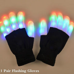 LED Flashing Colorful Finger Glove For Winter