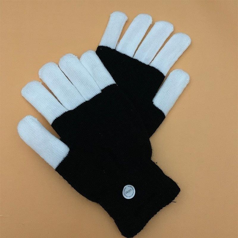 LED Flashing Colorful Finger Glove For Winter