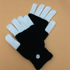 LED Flashing Colorful Finger Glove For Winter