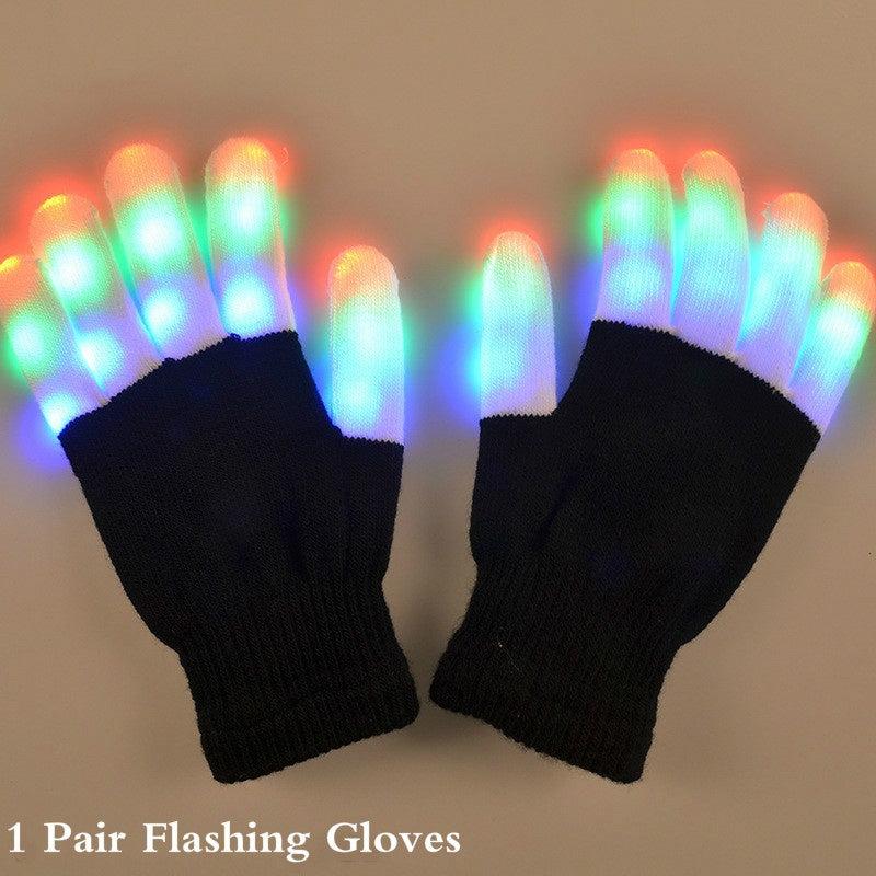 LED Flashing Colorful Finger Glove For Winter