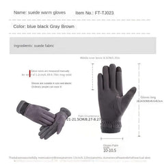 Men's Thickened Velvet Warm Gloves Touch Screen Outdoor Sports Gloves