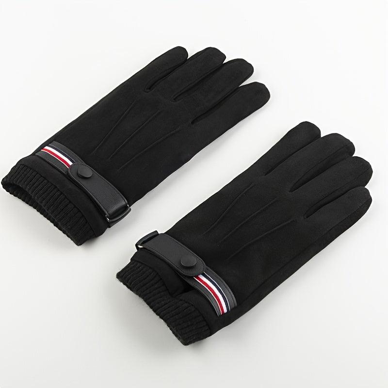 Men's Thickened Velvet Warm Gloves Touch Screen Outdoor Sports Gloves