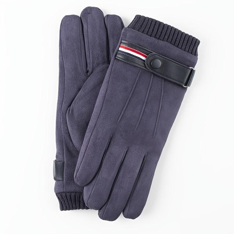 Men's Thickened Velvet Warm Gloves Touch Screen Outdoor Sports Gloves