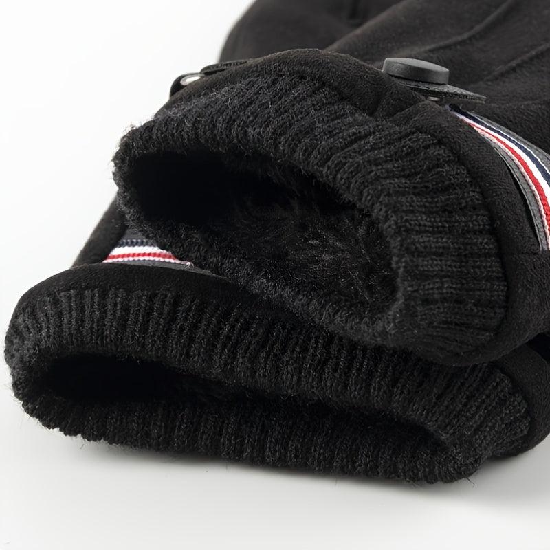 Men's Thickened Velvet Warm Gloves Touch Screen Outdoor Sports Gloves