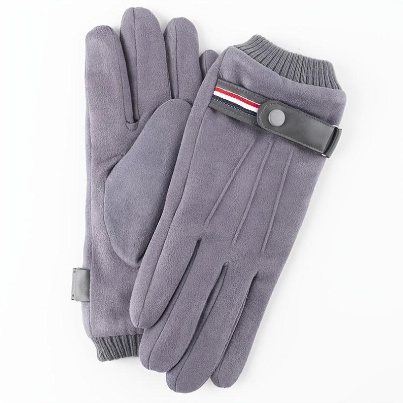 Men's Thickened Velvet Warm Gloves Touch Screen Outdoor Sports Gloves