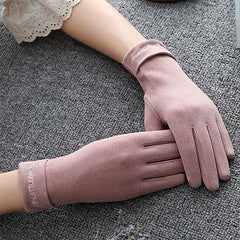 Women's Winter Velvet Touch Screen Gloves for Outdoor Cycling - Keep Warm