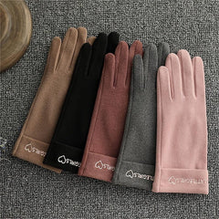 Women's Winter Velvet Touch Screen Gloves for Outdoor Cycling - Keep Warm