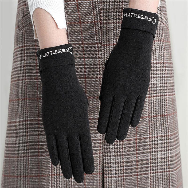 Women's Winter Velvet Touch Screen Gloves for Outdoor Cycling - Keep Warm