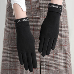 Women's Winter Velvet Touch Screen Gloves for Outdoor Cycling - Keep Warm