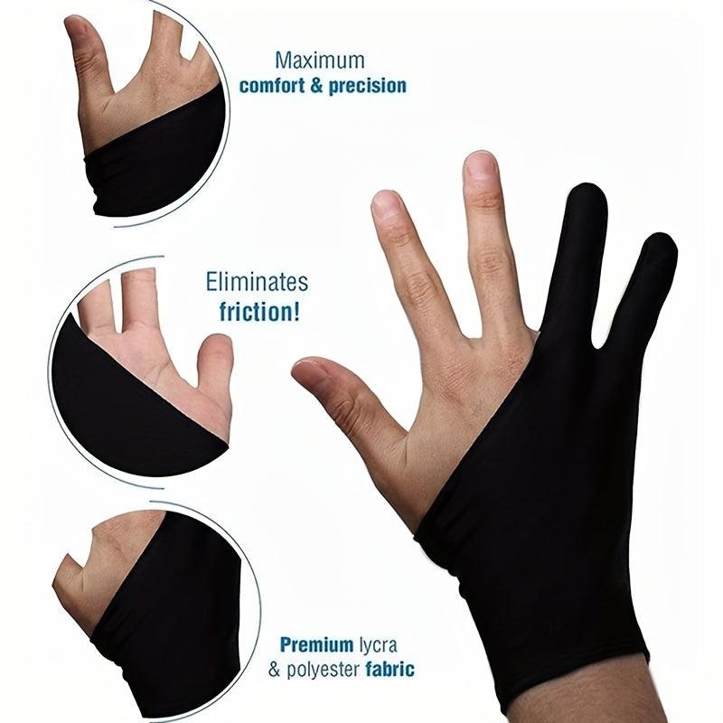 Professional Artist Drawing Gloves Two Finger Anti Fouling Glove