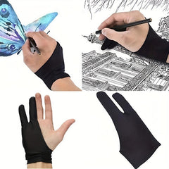 Professional Artist Drawing Gloves Two Finger Anti Fouling Glove