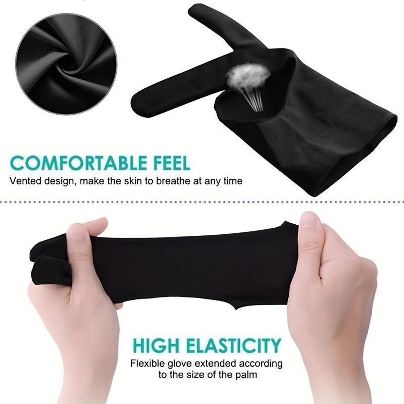 Professional Artist Drawing Gloves Two Finger Anti Fouling Glove