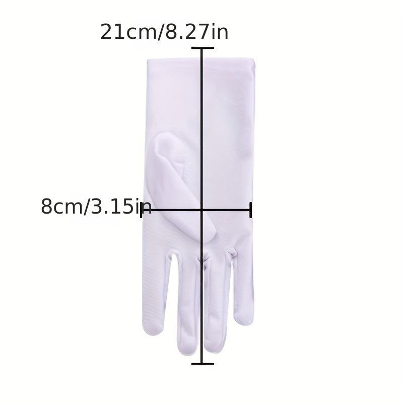 Short Sunscreen Satin Gloves for Women