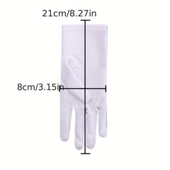 Short Sunscreen Satin Gloves for Women