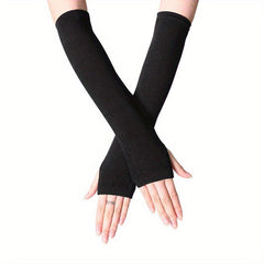 Hip Hop Stripe Print Gloves Cartoon Y2K Long Sleeve Half Fingerless