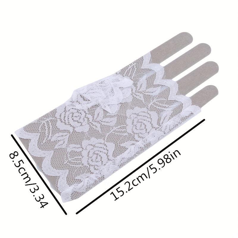 Floral Lace Fingerless Gloves for Women