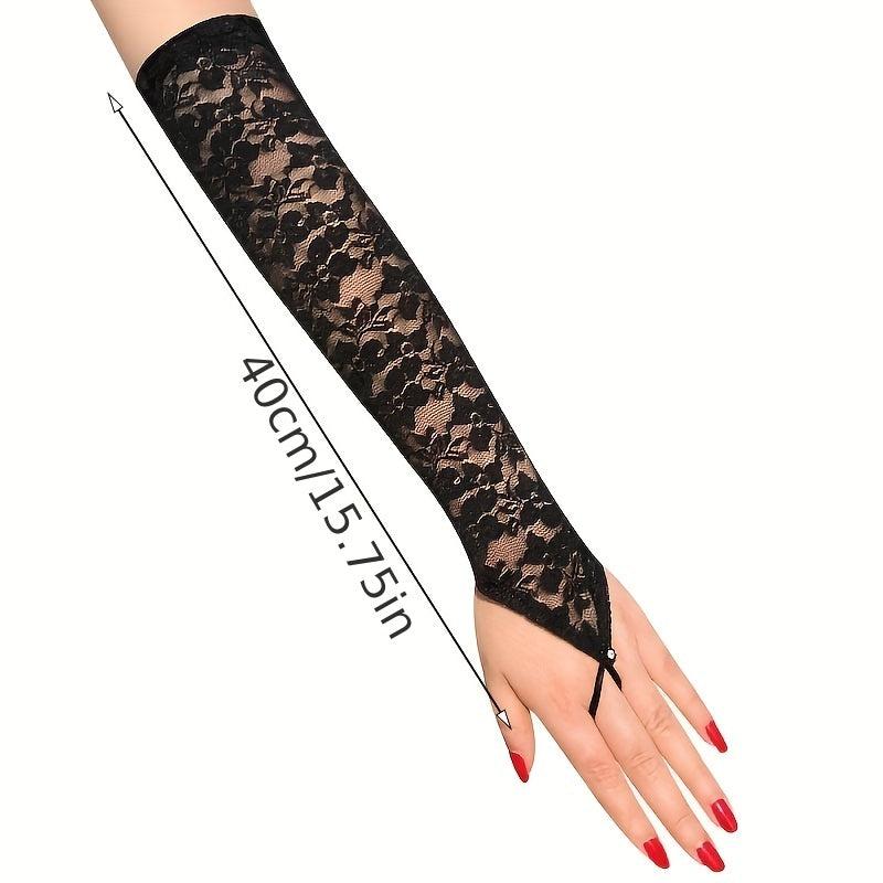 Lace Tulle Mesh Gloves for Women Decoration