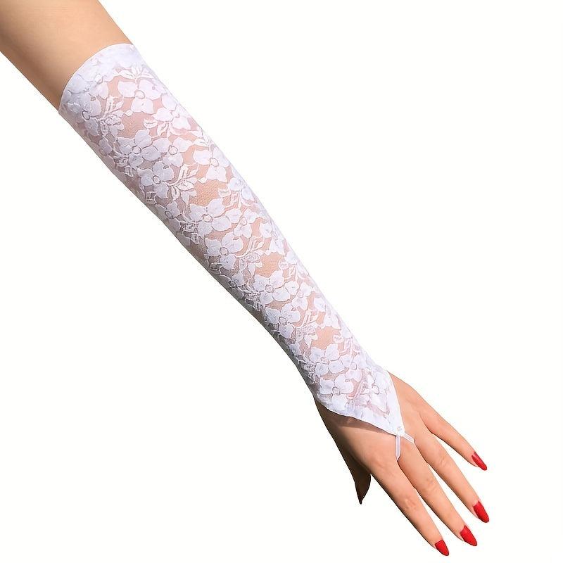Lace Tulle Mesh Gloves for Women Decoration