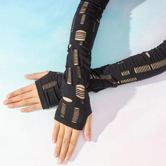 Ripped Gloves Women's Fingerless Gloves Arm Warmer